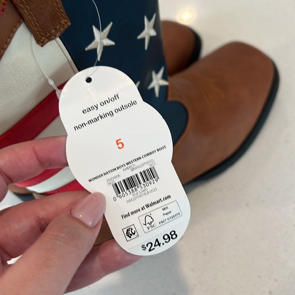 Wonder Nation Patriotic Cowgirl Boots - Girls 5 - Picture 6 of 7